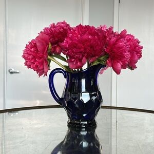 Cobalt Blue Glass Pitcher